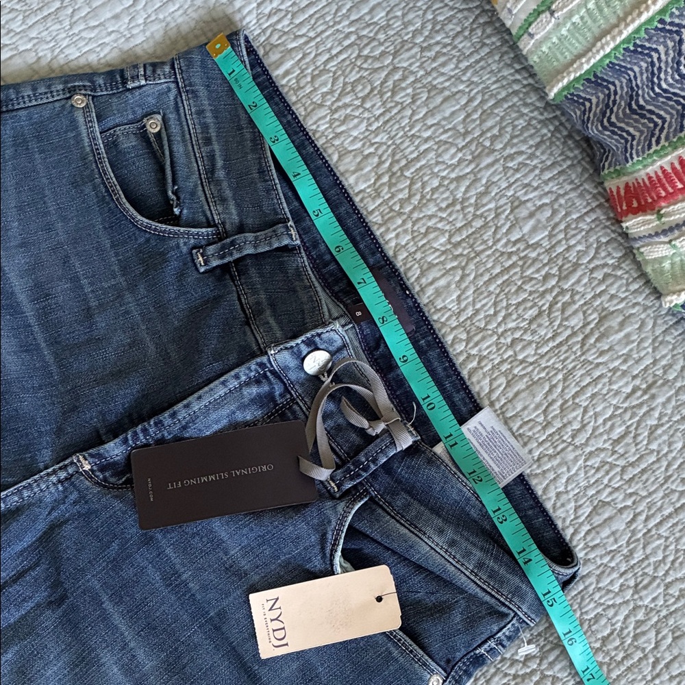 New NYDJ Women’s Medium Wash Barbara Boot Cut Blue Jeans Sz 8 Lift Tuck Slimming - Picture 5 of 15